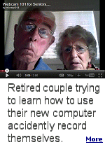An elderly couple struggling to learn how to use a webcam have become viral video sensations after their granddaughter posted the fumbling footage online.